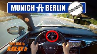 550KM TOP SPEED DRIVE on GERMAN AUTOBAHN in AUDI A7 [NO SPEED LIMIT - AUTOBAHN POV]