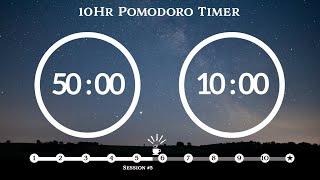 50 Minute Pomodoro Timer  Focus White Noise 집중 백색소음10-Hour Study ⏱Pomodoro 50/10, 50 min x 10 sets