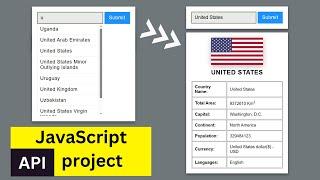 Country Guide App | Autocomplete input dropdown | JavaScript API Project | HTML CSS & JavaScript