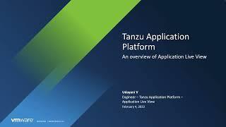 App Development with Tanzu Application Platform and Application Live View, Part 2: An Overview