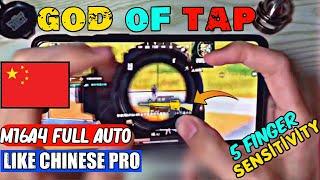 M16A4 Full Auto5 Finger Handcam of Chinese Pro | Wan Qiu SENSITIVITY | PUBG MOBILE