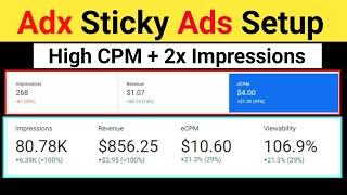 How To Place Adx Sticky Ad In Header And Footer | Adx Ads Setup