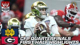 CFP Quarterfinal HALFTIME HIGHLIGHTS: Notre Dame Fighting Irish vs. Georgia Bulldogs | ESPN CFB