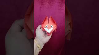 Origami talking fox||Paper hand puppet#shorts