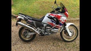 Honda XRV 750 Africa Twin exhaust sound and fly by compilation