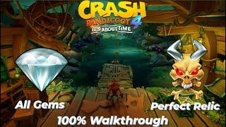 Crash Bandicoot 4 - 100% Walkthrough - Jetboard Jetty - All Gems Perfect Relic