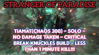 STRANGER OF PARADISE | TIAMAT(CHAOS 300) KILLED LESS THAN 1 MINUTE | KNUCKLES SOLO, NO DAMAGE TAKEN!