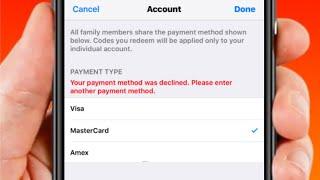 Your Payment Method Was Declined Please Enter Another Payment Method | Select a Different Method