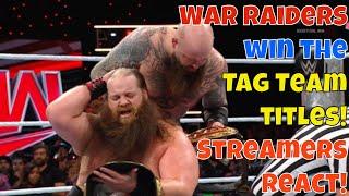 Streamers React! The War Raiders win the Tag Team Titles!! #wwe #wweraw #nxt