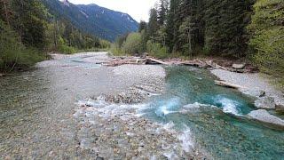 Hiking the Baker River Trail South of Mt Shuksan in Northern Washington