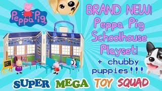 Peppa Pig Schoolhouse Playset Toys + Chubby Puppies Attack! | Peppa Pig Figures Unboxing Play