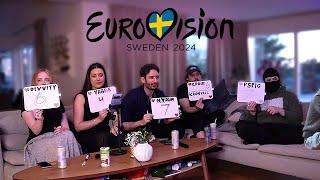 Yabbe reacts to Eurovision 2024 w/ PSP1G, NymN, Divvity, EddieHD_ & Kronvall (with timestamps)