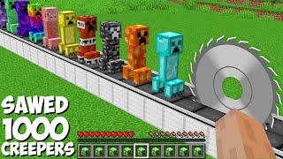 You can SAWED ALL CREEPERS in Minecraft ! SUPER TRAP FOR 1000 CREEPERS !