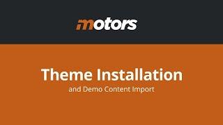 Motors by StylemixThemes - Theme Installation