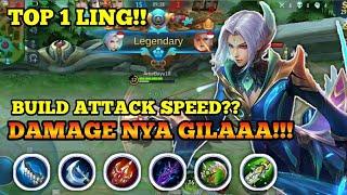 RANK 1 LING INDONESIA!!! new attack speed build MOBILE LEGENDS