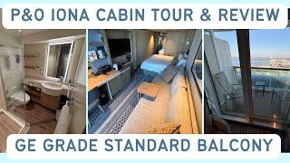 P&O Iona GE Grade Standard Balcony Cabin, Deck 10 Forward Number 10132 Tour and Review | Vlog Series