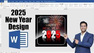 Happy New 2025 Design in Ms Word Hindi Tutorial