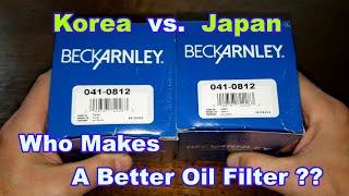 BeckArnley Oil Filter 041-0812 Cut Open Oil Filter Comparison