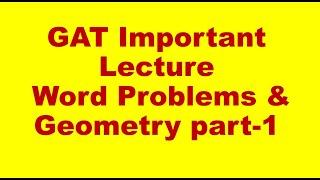 Recordings-10 Word Problems and Geometry