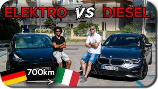 Roadtrip Nach Rimini: Tesla Model 3 vs Diesel 3er BMW