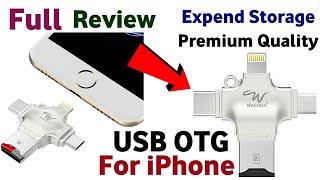 Usb OTG for iPhone & android | 4 in 1 usb otg adapter with lightning, usb b & usb c port || wayona