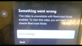 How to fix Something went wrong This video is unavailable with Restricted Mode enabled PS4 Youtube