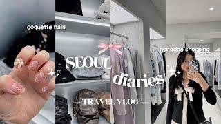 SEOUL diaries | spring in korea  a day in hongdae, coquette nails, skin analysis, samoyed cafe