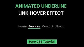 Animated Underline Link Hover Effect | CSS Tutorial
