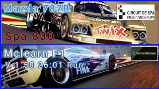 GT7 Tokyo 600 and Spa 800 Combo w/ Mazda 787B and Mclearn F1 V 1.50