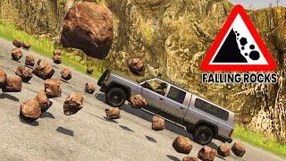 BeamNG Drive - Cars vs Rockslide #2 (850 Rocks)
