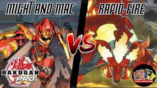 Might & Mac VS Rapid Fire | Bakugan PRO TCG Gameplay (feat. BakuTalk Haru Ren @Bakutalk )