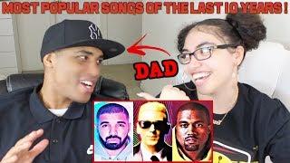 MY DAD REACTS TO Most Popular Rap Songs Of The Last 10 Years [2008 - 2018] REACTION