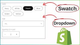 Color Swatch With Dropdown Menu For Sizes in Shopify