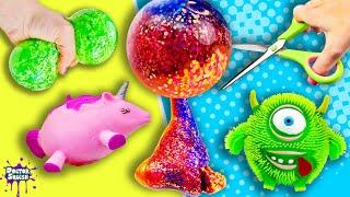 Cutting Open Squishies! GORGEOUS 3 Color Slime Stress Ball