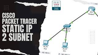 CARA KONFIGURASI IP STATIC DENGAN SUBNET YANG BERBEDA DI CISCO PACKET TRACER