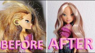 Second Hand Winx Doll Make-Over: Flora Hair Reroot [Winx Club]