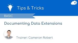 Documenting Data Extensions | Tips & Tricks in Salesforce Marketing Cloud