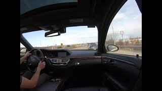 2007 MERCEDES BENZ S65 AMG TWIN TURBO V12 DRIVING VIDEO W/MIC MOUNTED IN BACK BETWEEN REAR EXHAUSTS