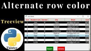 How to alternate row color in tkinter Treeview