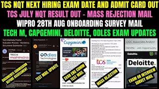 TCS NQT EXAM DATE & ADMIT CARD OUT | TCS JULY NQT RESULTS OUT MASS REJECTION | WIPRO JOINING: 28 AUG