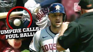 Umpires incorrectly confirm the ball hit Alex Bregman's bat, a breakdown