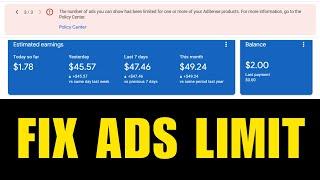 How to Fix AdSense Ad Limit Issue Step by Step Guide