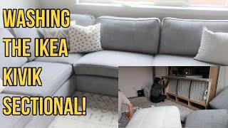 DEEP CLEANING MY LIVING ROOM + WASHING THE IKEA KIVIK SECTIONAL