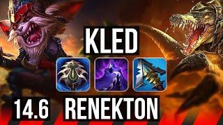 KLED vs RENEKTON (TOP) | Rank 2 Kled, 6 solo kills, 15/3/12, Godlike | KR Grandmaster | 14.6