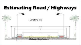 Quantity survey for road| civil engineering | suliman khan academy