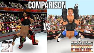 WR3D vs Wrestling Empire- Styles Clash & Calf Crusher comparison