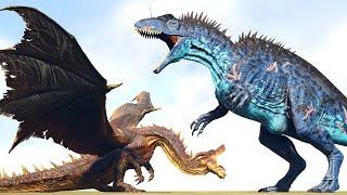 FATALIS vs VELKHANA/VAAL HAZAK/NERGIGANTE and SAVAGE ACRO | ARK Dino Battle