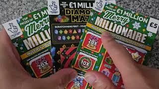 Merry Millionaire's and Diamond Maze Scratch Cards in Play. Can we win a jackpot in Playing?