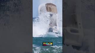 Boat SMACKED by wave with baby on board at Boca Inlet | Wavy Boats