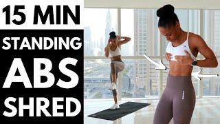 NO JUMPING!! STANDING ONLY ABS WORKOUT | FLAT STOMACH, TOTAL CORE 